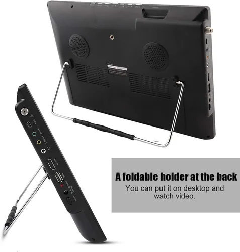 Miniatura 8 de Yoidesu TV portátil de 14 pulgadas con sintonizador ATSC, TV a batería con HDMI, SD/MMC, USB, VGA, entrada y salida AV y control remoto, TV