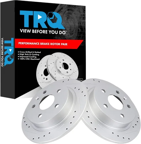Miniatura 65 de TRQ Juego de rotores de freno de rendimiento trasero con revestimiento G premium compatible con Mazda 6 2014-2021