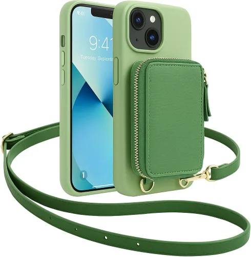 Miniatura 120 de Miracase Funda diseñada para iPhone 13, con protector de pantalla de vidrio templado, forro de microfibra suave antiarañazos, funda de goma