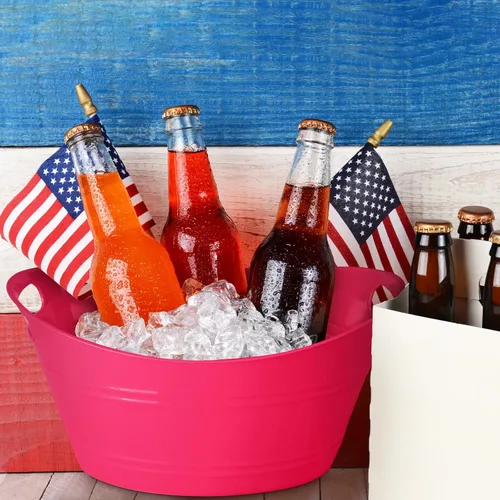 Miniatura 3 de Patelai 6 Piezas Cubetas de Hielo Pack, Cubetas de Hielo de Plástico con Asas, Tina de Almacenamiento Ovalada, Recipiente de Bebidas de Gran