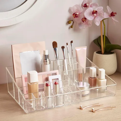 Miniatura 8 de STORi Audrey - Cajón organizador de plástico transparente apilable Organiza paletas de sombras de ojos, cosméticos y suministros de belleza en un