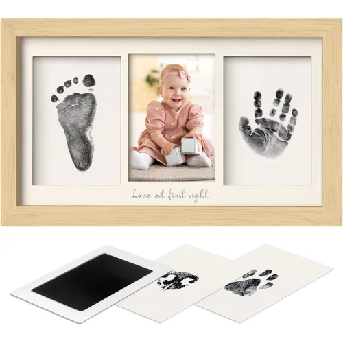 Miniatura 15 de Kit de huellas de manos y pies sin tinta, para niño, niña, recién nacido, recuerdo - Almohadilla de tinta sin desorden para huella de mano de bebé