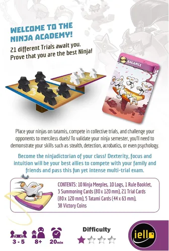 Miniatura 3 de IELLO Ninja Academy - Mini juegos, niños y familia, juegos Iello, a partir de 8 años, 3-5 jugadores, 20 minutos
