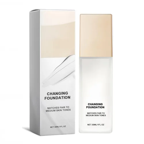 Base de maquillaje que cambia de color para piel madura, crema de cubierta correctora, base líquida ligera, tono adecuado para todo tipo de piel (1