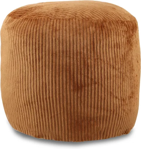 Miniatura 10 de Sexysamba Solo Funda de Puf Redondo de Pana, 20" x 16" Puf Otomano Decorativo Sin Relleno para Reposapiés, Fundas de Puf de Piso Lavables para Silla