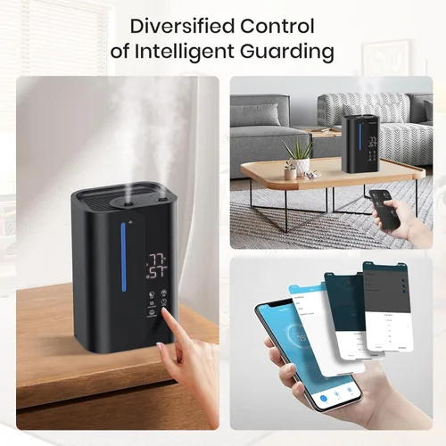 Miniatura 5 de OGACFO Humidificadores de niebla fría de 5 litros para dormitorio, habitación grande, humidificador de aire inteligente ultrasónico de llenado