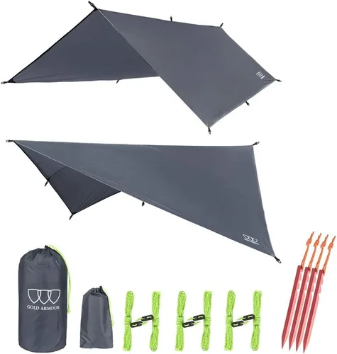 Miniatura 10 de Gold Armour - Toldo para lluvia para hamaca de lona, calidad premium, 14.7 pies, 12 pies, 10 pies, 8 pies, cubierta de toldo para lluvia, toldo