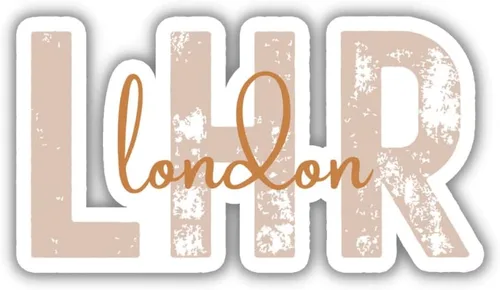 Miniatura 7 de LHR London Heathrow Airport Code Travel Sticker, Multiple Colors, Vinyl Laptop Water Bottle Planner Journal, Places I've Been, Luggage Decal (Pink)