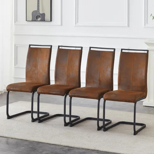 Miniatura 23 de Baysitone Juego de 6 sillas de comedor modernas, sillas laterales de comedor, sillas de cocina con asiento acolchado de piel sintética y respaldo