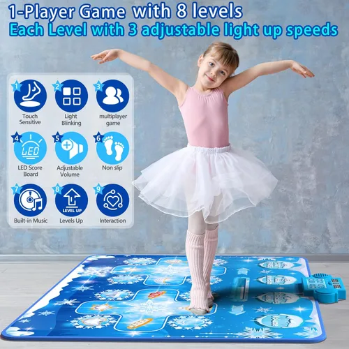 Miniatura 4 de Joyvalley Juguetes de Alfombra de Baile para Niños - Almohadilla de Baile para 2 Jugadores Regalos para Niñas Niños Pequeños de 3 4 5 6 7 8 9 + Años
