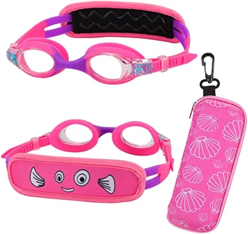 Miniatura 32 de Gafas de natación para niños de 2 a 6 años, gafas para niños sin jalar el cabello, gafas para niños con banda para la cabeza acolchada 1pk Kids