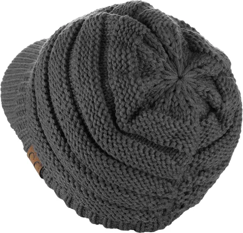 Miniatura 24 de C.C Gorro de punto trenzado cálido y grueso con visera
