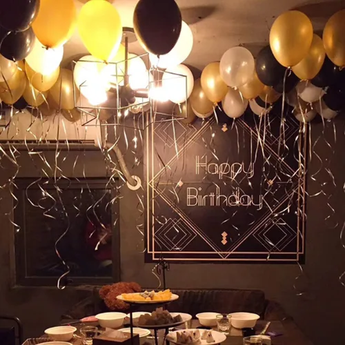 Miniatura 8 de Kit de 72 globos de confeti negro y dorado, globos negros, dorados y blancos de 12 pulgadas y globos de confeti dorado con cintas para globos