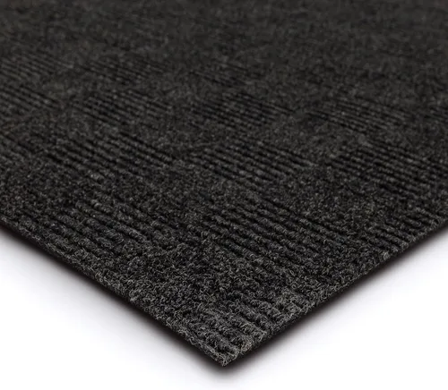 Miniatura 8 de Mohawk Home Baldosa de alfombra de 24" x 24" para interiores/exteriores, altura de pelo de 0.25", despegar y pegar, poliéster negro, (15 baldosas)