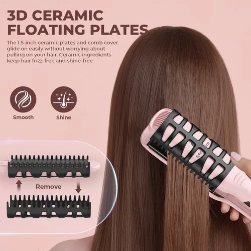Miniatura 4 de MiroPure Plancha plana de 1.5 pulgadas, plancha de pelo con calentamiento rápido de 30 segundos y apagado automático de 60 minutos, alisador