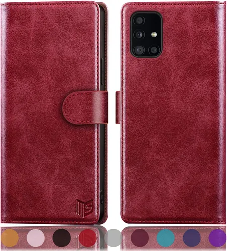 Miniatura 8 de SUANPOT Funda de piel tipo cartera para Samsung Galaxy A71 5G (versión 4G) con tarjetero de crédito RFID, con tapa para Samsung A71, funda