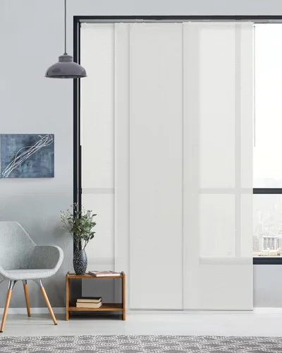 Miniatura 11 de GoDear Design - Persianas ajustables deslizantes para puertas de vidrio, cortinas verticales con panel de riel, puertas de armario, riel extensible