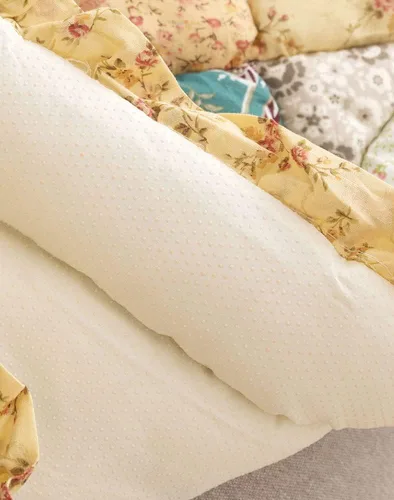 Miniatura 7 de vctops Funda acolchada de algodón bohemio con retazos para sofá, funda de sofá modular con volantes para sala de estar, antideslizante, suave, cojín