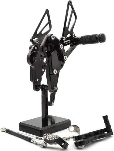Miniatura 5 de Krace Juego de estriberas delanteras para motocicleta, reposapiés, pedales de cambio de freno, totalmente ajustables, apto para Yamaha FZ-09 MT09
