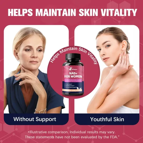 Miniatura 3 de Suplementos NAD+ para mujeres NAD Resveratrol para energía celular, DIM y arándano para equilibrio hormonal y equilibrio de estrógenos Sin OMG