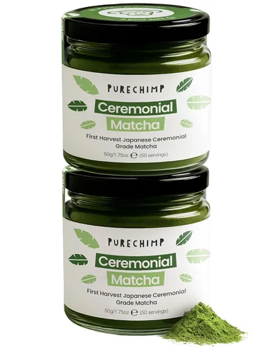 Miniatura 11 de PureChimp Polvo de matcha de grado ceremonial, 1.75 onzas. Té japonés puro de grado ceremonial matcha cultivado en sombra en Kagoshima. Polvo de té