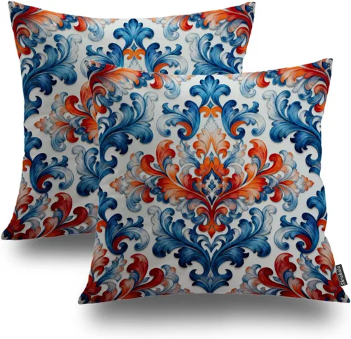 Miniatura 57 de Shrahala Funda de almohada decorativa de castillo oscuro de Halloween, casa con murciélagos de bruja, esqueleto, funda de almohada cuadrada mezclada