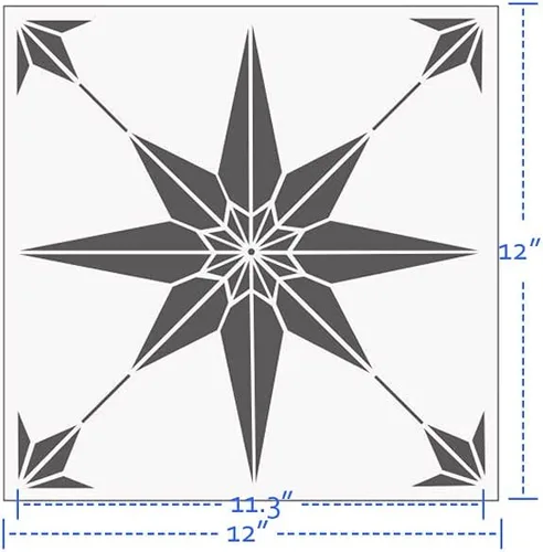 Miniatura 4 de 2 plantillas de azulejos reutilizables de 12 x 12 pulgadas para pintar pisos, cemento, muebles, madera, bricolaje, decoración del hogar, manualidades
