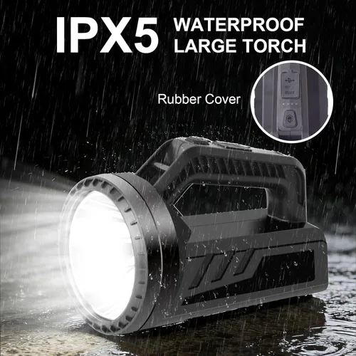 Miniatura 5 de Linterna LED recargable, linterna de camping portátil de 4800 mAh, 7 modos de luz e impermeable, proyector de mano súper brillante para emergencias
