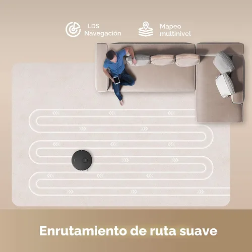 Miniatura 6 de dreame Robot aspirador y trapeador D20 Plus, succión de 13,000 Pa, vaciado automático con bolsa de polvo de 5 L, DuoBrush para pelo de mascotas