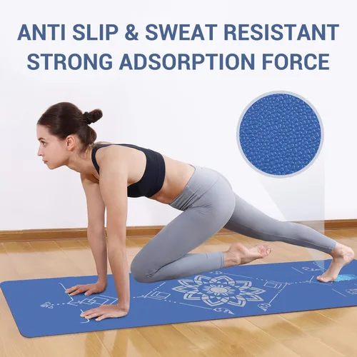 Miniatura 7 de Avoalre Esterilla de yoga plegable – Tapete de ejercicio antideslizante texturizado – Tapete de yoga ligero de viaje con bolsa de transporte