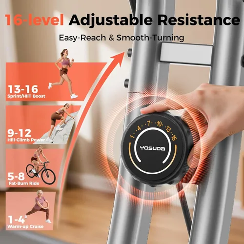 Miniatura 4 de YOSUDA Bicicleta plegable de ejercicio - Bicicleta fija plegable para entrenamiento en el hogar