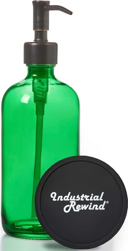 Miniatura 23 de Dispensador de jabón de vidrio con bomba de metal, botella de loción de vidrio de 16 onzas