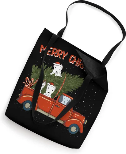 Miniatura 2 de Dogo Argentino Christmas Vintage Rojo Pickup Tote Bag