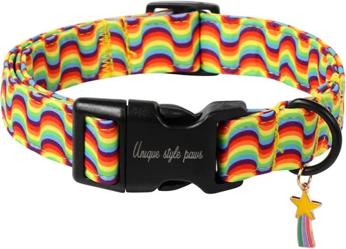 Miniatura 49 de Unique style paws - Collar para perro con hebilla de metal, naranja, duradero, lindo collar para perros pequeños, medianos y grandes