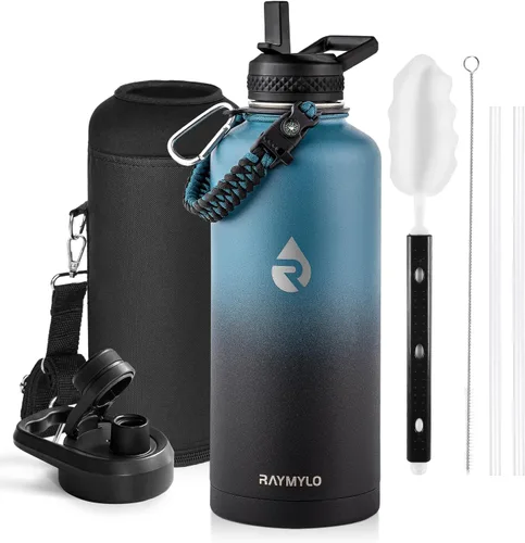 Miniatura 75 de RAYMYLO Botella de agua aislada de 24 onzas, de acero inoxidable con triple pared al vacío (fría durante 48 horas, caliente durante 24 horas), a