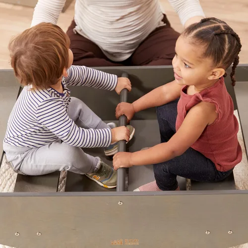 Miniatura 8 de ECR4Kids Mecedora y centro de juegos de escalones, de madera, muebles Montessori, Grey Wash