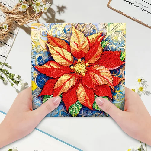 Miniatura 2 de LUSandy 8 paquetes de tarjetas de Navidad con pintura de diamante 5D para adultos, gnomos de Navidad, tarjetas de felicitación de arte de Papá Noel