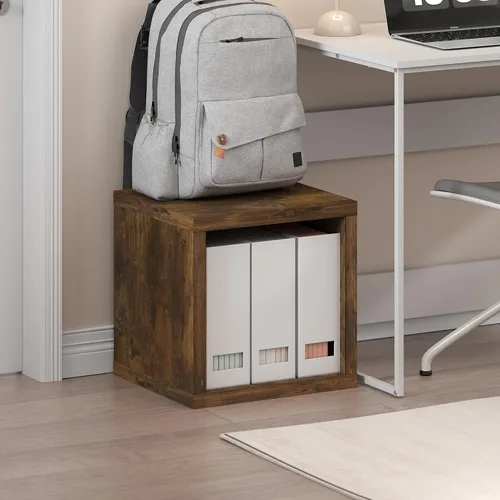 Miniatura 23 de Furinno Organizador de Almacenamiento en Cubos Decorativos con Respaldo Abierto, 4 Cubos, Gris Claro