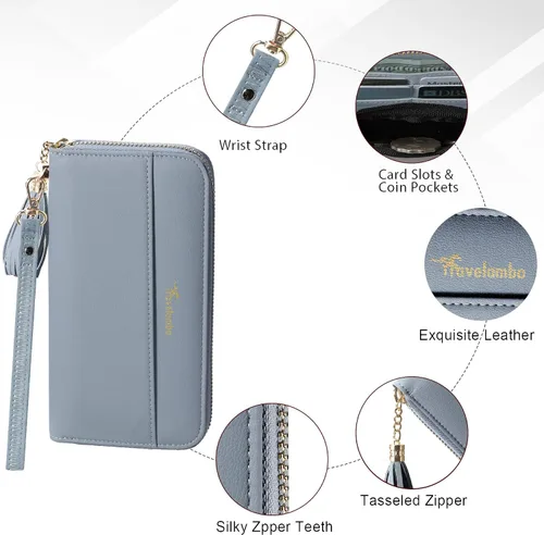 Miniatura 7 de Travelambo Cartera con fleco para mujer, con correa de muñeca, talla única