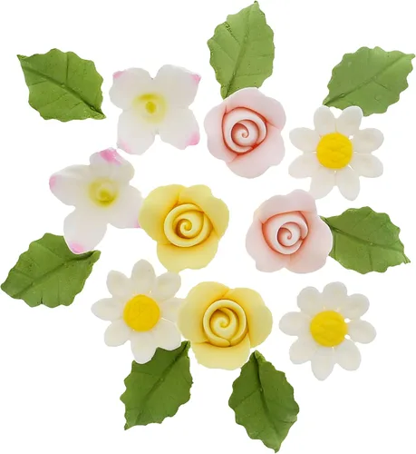 Miniatura 10 de Global Sugar Art Tropical Frangipani Plumeria - Flores comestibles de azúcar, para pastel de boda y cupcakes con hojas, 24 unidades por cuenta