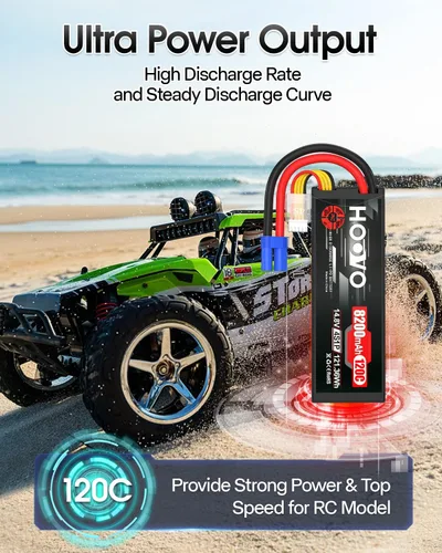 Miniatura 5 de HOOVO Batería LiPo 4S 14.8V 8200mAh 120C RC Batería Compatible con Arrma Losi DBXL-E RC Buggy Car Truck Boat (2 unidades)