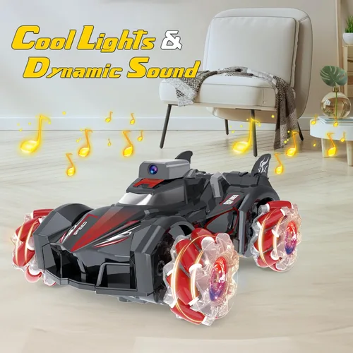 Miniatura 6 de Yasola Auto RC con cámara para niños, control remoto giratorio de 360° de alta velocidad, vehículo de acrobacias de juguete para niños y niñas