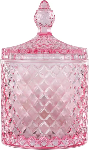 Miniatura 8 de Paquete de 2 Portacotonetes Frascos de Boticario de Vidrio Grueso con Tapa para Decoración de Baño Organizador de Almacenamiento para Hisopos