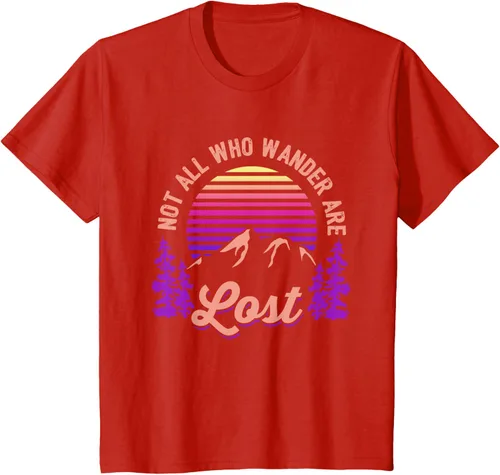 Miniatura 55 de Not All Who Wander Are Lost Vintage Mountains - Camiseta de senderismo, Negro, S