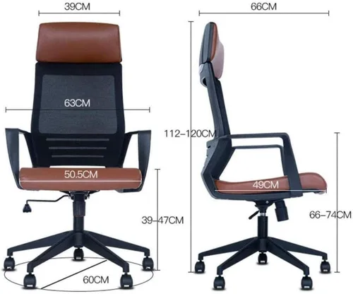 Miniatura 2 de Silla de oficina ajustable ejecutiva, silla ergonómica para computadora, respaldo ergonómico, silla giratoria (D)