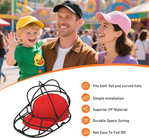 Miniatura 3 de XQXA Jaula de lavado de sombreros para gorras de béisbol, limpiador de sombreros para lavadora y lavavajillas, se adapta a gorras de adultos