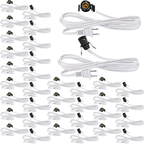 Miniatura 16 de Macarrie 2 Piezas Cables de Lámpara con Clip con Portalámparas E12 Cable de Repuesto de Lámpara Individual para Accesorios de Decoraciones de Pueblo