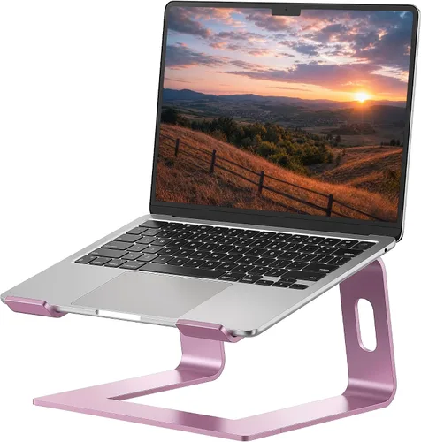 Miniatura 13 de SOUNDANCE Soporte para portátil, elevador de computadora de aluminio, elevador ergonómico para portátiles para escritorio, soporte de metal