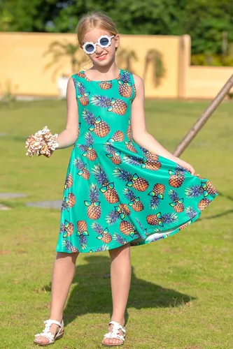 Miniatura 2 de Ahegao Vestidos florales sin mangas para niña, vestido de una pieza para la escuela casual de 4 a 13 años