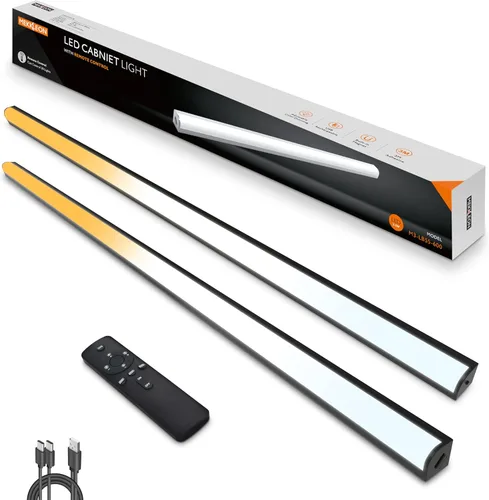 Miniatura 16 de Luces debajo del gabinete con control remoto, luces de clóset magnéticas y regulables, luz de tienda LED inalámbrica recargable por USB, luces